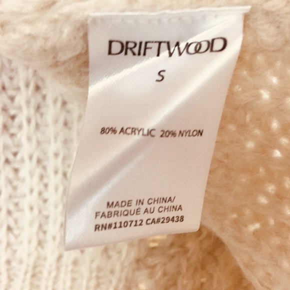 NWT Driftwood Emie Balloon Barrel Sleeve Button V-Neck Front Cardigan Ivory Sz S - Picture 10 of 12